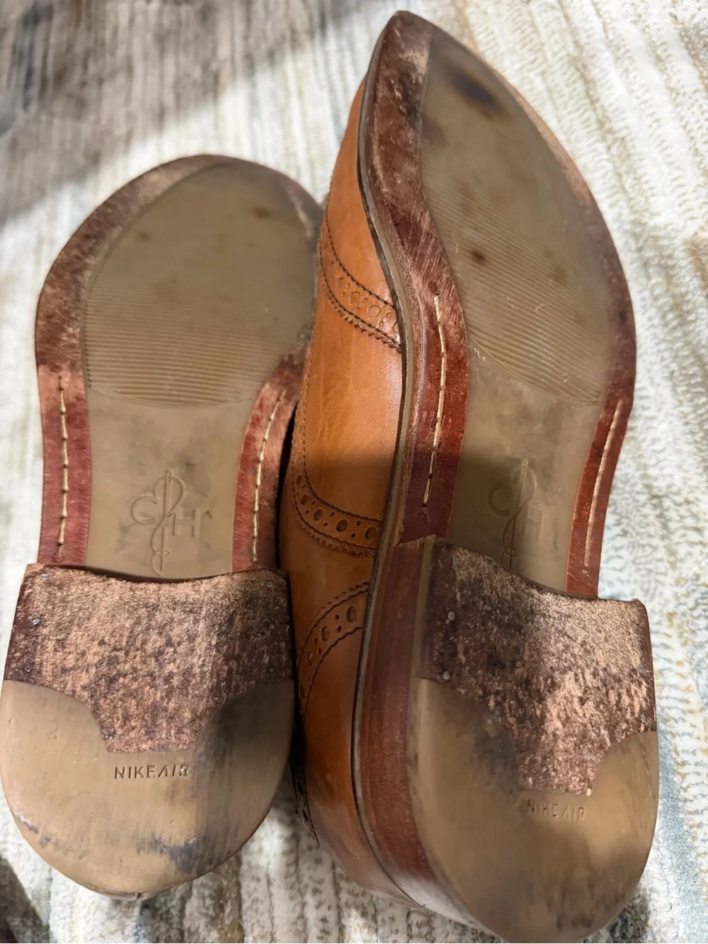 Cole Haan Brown Leather Wingtip Derby Oxfords